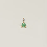 EMERALD AND DIAMOND STUD