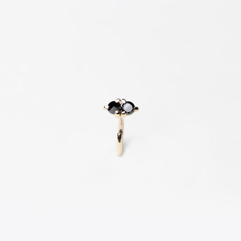 REVERSE DOUBLE BLACK DIAMON HUG EARRING